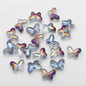 Butterfly Plated Transparent Glass Beads 10x14mm 20pcs 10
