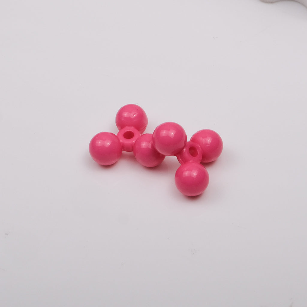 Acrylic Three-Spherical Spacer Beads 13mm Solid Color Baking Painted 500pcs 4