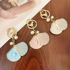 Alloy Rhinestone Shell Keychain with Diamond Pearl Inlay 10.9cm 2