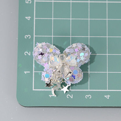 Star Glitter Butterfly Resin Beads 27mm Translucent Sparkle 2pcs 4