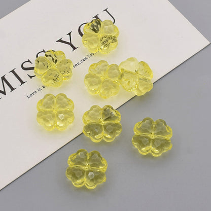 Transparent Faceted Clover Acrylic Beads 12.9mm Colorful 30pcs 10