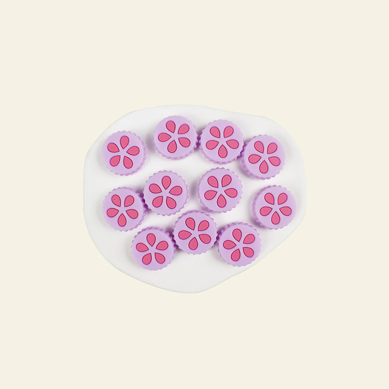 Silicone Focal Beads Petal Cookies Floral Cut Out Design 20pcs 13