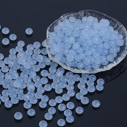 Glass Rondelle Spacer Beads 8mm Semi Transparent Imitation Jade 100pcs 14