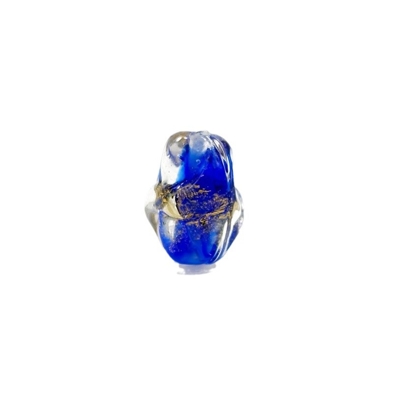 Lampwork Glass Beads Irregular Oval Gold Dust Filled 13mm 10pcs 5
