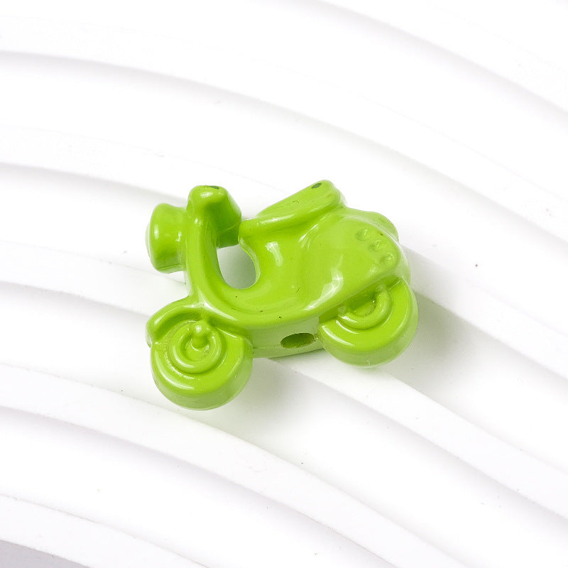 Painted Scooter Acrylic Beads 19mm Glossy Cartoon Colorful 50pcs 7
