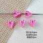 Heart Stone Metal Beads 6mm 9mm Glossy Painted Pastel Colors 50pcs 12
