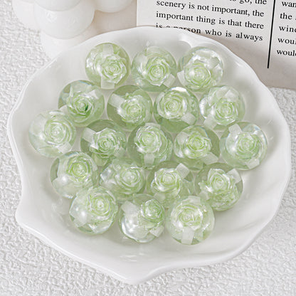 Blooming Flower Resin Beads 16mm Round Colorful 20pcs 5