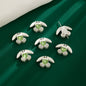 Bunny Holding Heart Rhinestone Beads 21mm Alloy Embeded 10pcs 10