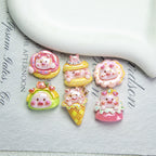 Glossy Pig Resin Beads Playful Dessert Design 10pcs 3