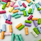 Bamboo Tube Metal Beads 3x8mm Baking Painted Alloy 40pcs 2