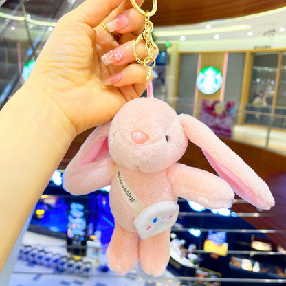 Plush Bunny Keychain Long Ear Soft Pastel Colors 7