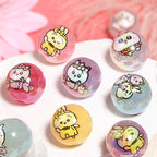 UV Plating Printed Acrylic Beads 16mm Chiikawa Cute Characters 50pcs