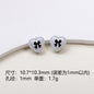 Painted Alloy Metal Beads Black and White Enamel Baking Style 10pcs 13