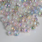 Transparent Oval Acrylic Beads 11x10mm UV Plating Wrinkled 50pcs 2