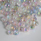 Transparent Oval Acrylic Beads 11x10mm UV Plating Wrinkled 50pcs 2