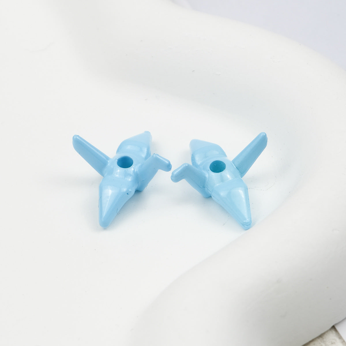 Painted Origami Crane Acrylic Beads 16mm Colorful Glossy 50pcs 7