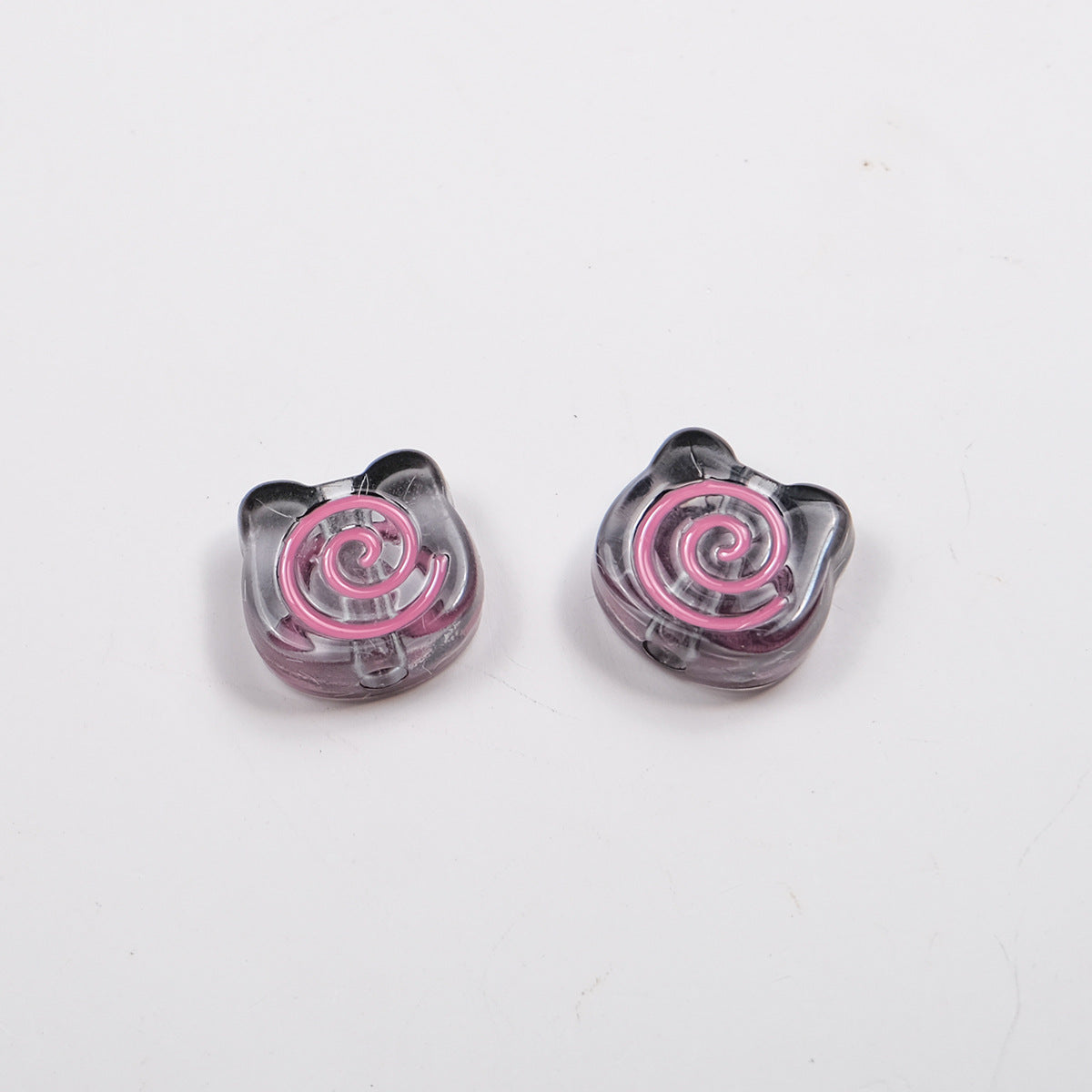 Clear Bear Biscuit Acrylic Beads 12mm Translucent Swirl 50pcs 5