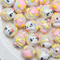 Hand Painted Star Acrylic Beads 16mm Pastel Colors 10pcs 11