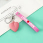 Resin Heart Keychain with Love Strap Pastel Colors 9