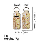 Neoprene Chapstick Holder Keychain Sanri Pattern Kawaii Animal 3pcs 6