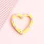 Metal Painted Dotted Heart Trigger Spring Keyrings 25mm 10pcs 10