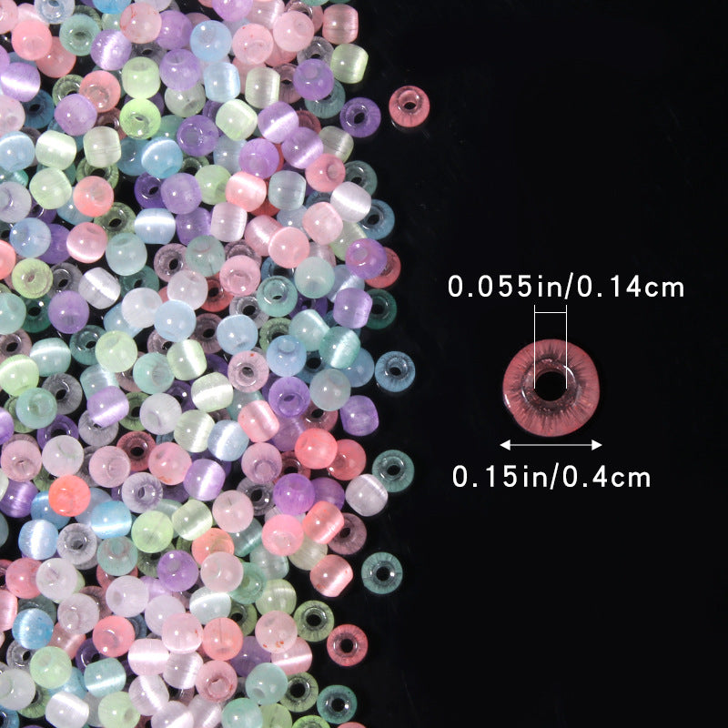 Seed Glass Beads 4mm Shimmer Imitation Opal Mixed Colors 400pcs 3