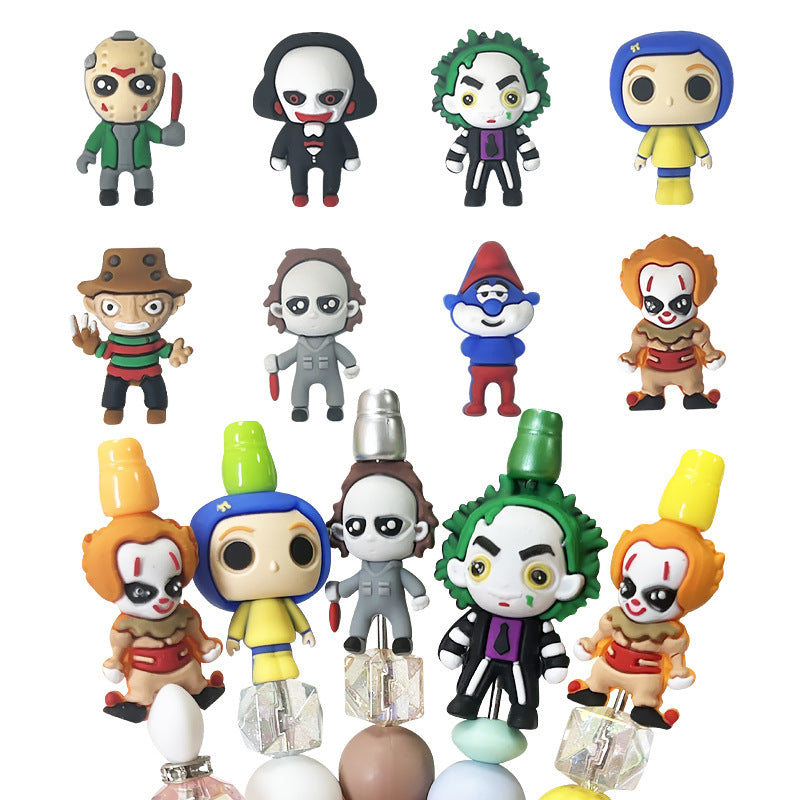 Silicone 3D Focal Beads Halloween Cartoon Characters Bold Spooky 20pcs 4