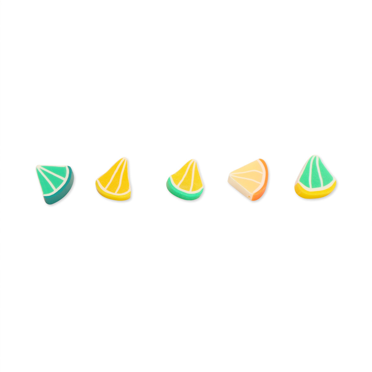 Flat Clay Beads 10mm Citrus Fruit Polymer Mixed Colors 100pcs 5