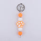 Cartoon Dog Claw Silicone Beaded Keychain with Paw Print Charm 9