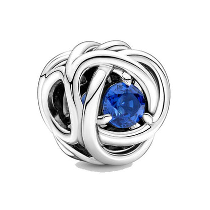 Ball Rhinestone Beads 10mm Birthstone Large Hole Silver Alloy 10pcs 10