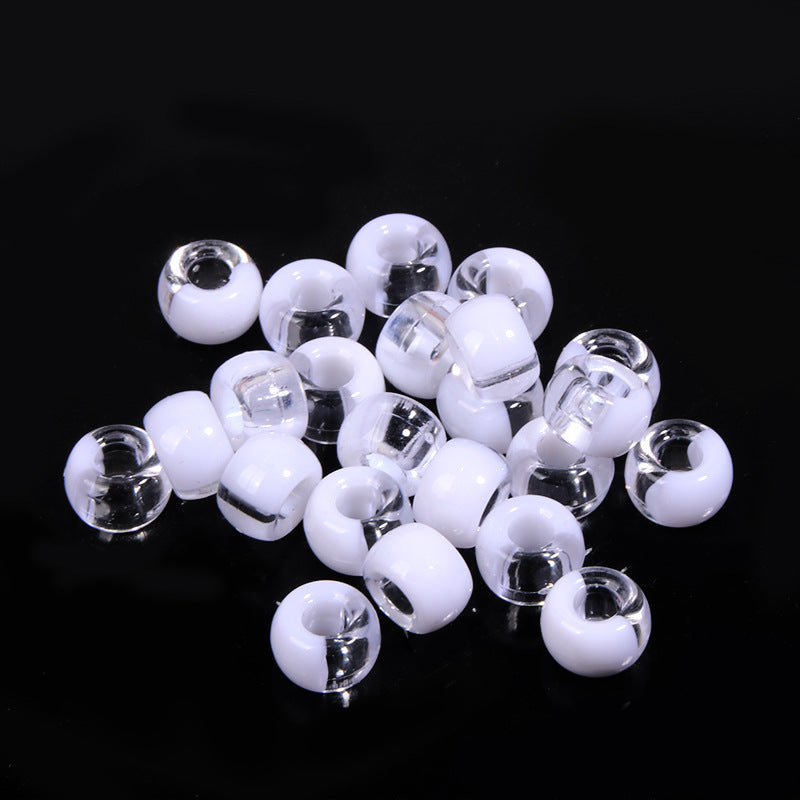 Clear Two-color Pony Beads 9mm Translucent Mixed Colors 200pcs 17