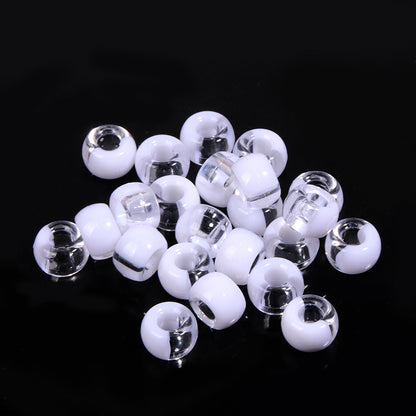 Clear Two-color Pony Beads 9mm Translucent Mixed Colors 200pcs 17