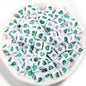 Square Acrylic Beads 6.7mm Glossy Dripping Oil Love Design 100pcs 12