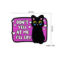 Silicone Focal Beads Tearing Kitten Purple Background with Text 20pcs 3