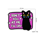 Silicone Focal Beads Tearing Kitten Purple Background with Text 20pcs 3