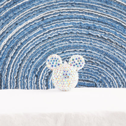 Polymer Clay Mickey Head Rhinestone Beads 17mm Full Pave 6pcs 7