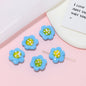 Lampwork Glass Beads Flower 19mm Hand Painted Six-Petal 10pcs 9