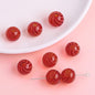 Hand Painted Hollow Polka Dotted Blown Glass Beads 14mm 4pcs 22