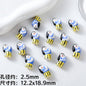 Hand Painted Animal Ceramic Beads Cute 3D Design 2pcs 14