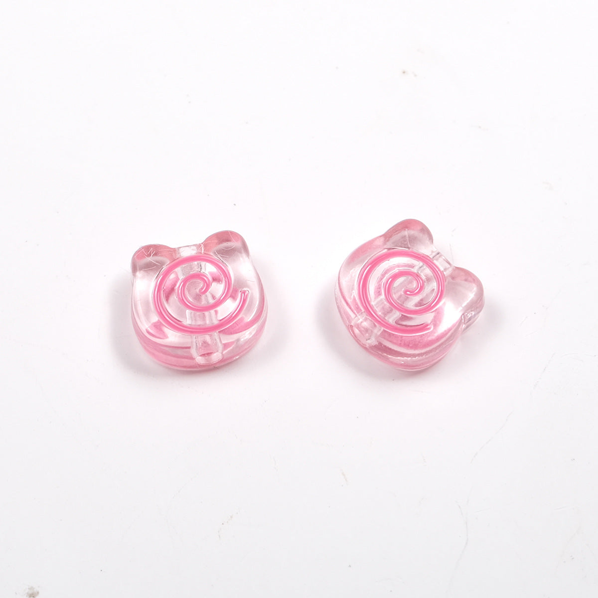 Clear Bear Biscuit Acrylic Beads 12mm Translucent Swirl 50pcs 11