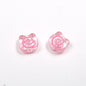 Clear Bear Biscuit Acrylic Beads 12mm Translucent Swirl 50pcs 11