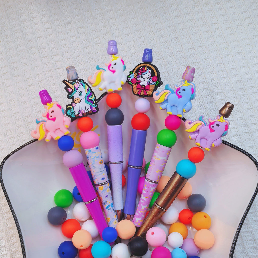 Silicone Focal Beads Unicorn Pastel Colors Bright Palette 20pcs 2