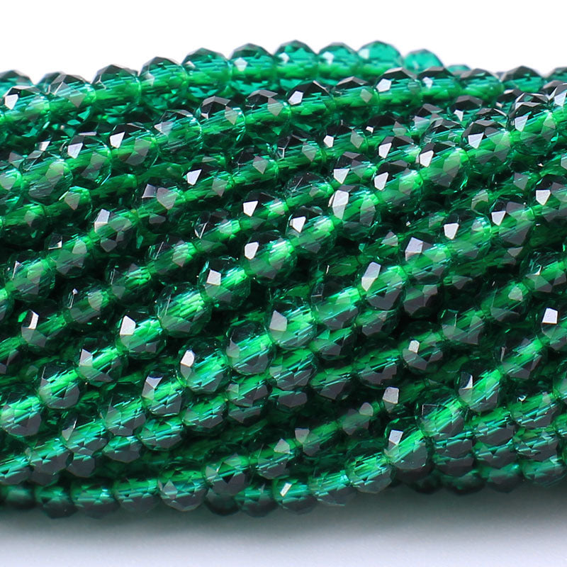 Transparent Disc Seed Glass Beads 2mm Glossy Blue Tones 360pcs 2 Strands 4