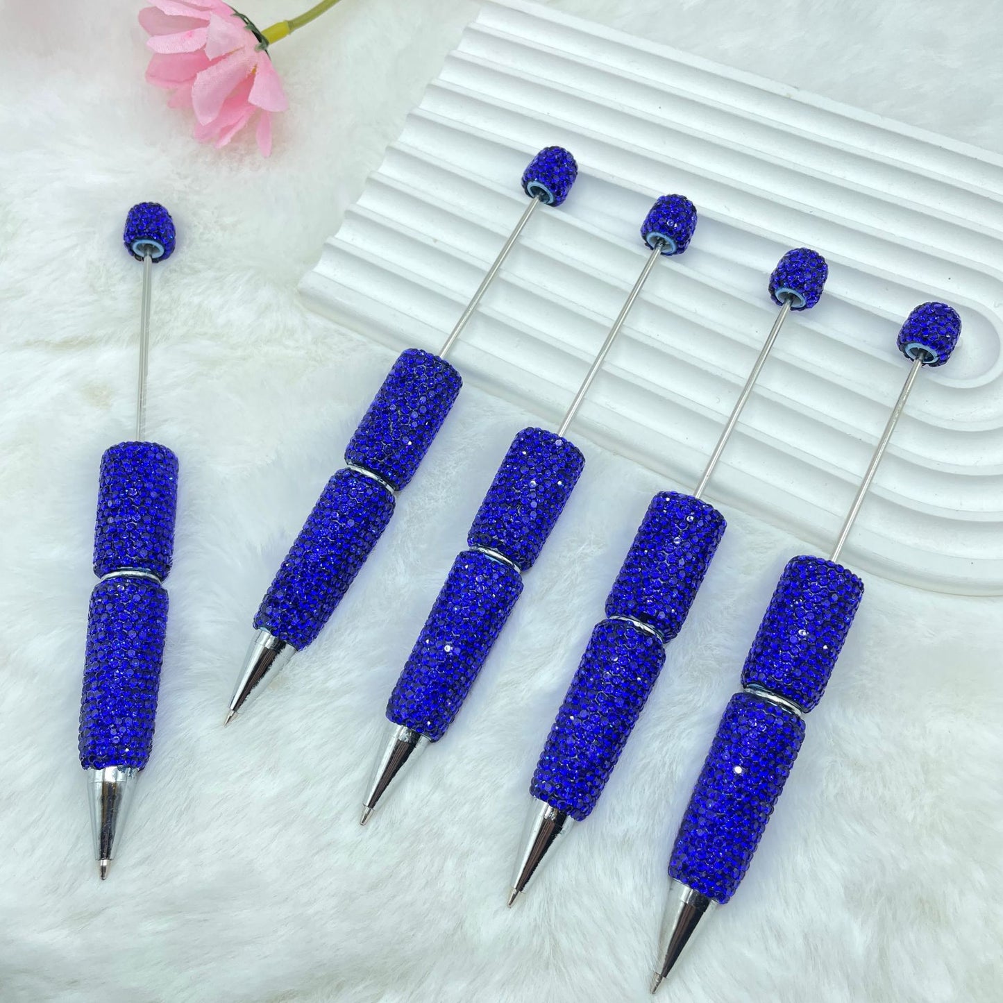 Beadable Pen Full Rhinestone Solid Color Ballpoint 17
