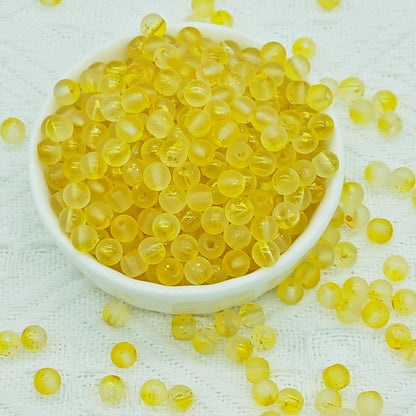 Frosted Round Glass Beads 6mm Colorful Speckled Matte Finish 50pcs 42