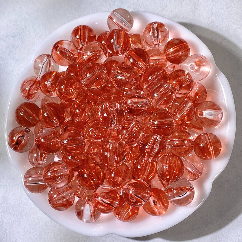 Imitation Crystal Resin Beads 10mm Round Glossy Gradient 100pcs 9