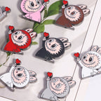 Finger Heart Pose Metal Beads 20mm Enamel Alloy 5pcs