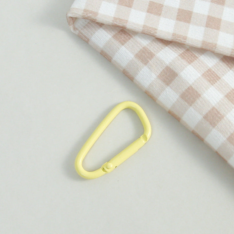 Metal D Shaped Spring Trigger Key Rings 46mm Colorful Painted 20pcs 14