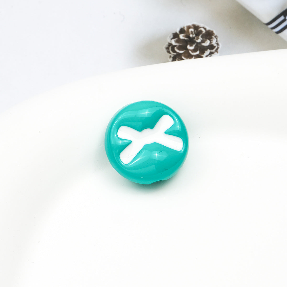Baking Painted Acrylic Beads 18mm Enamel Candy Letter 50pcs 22