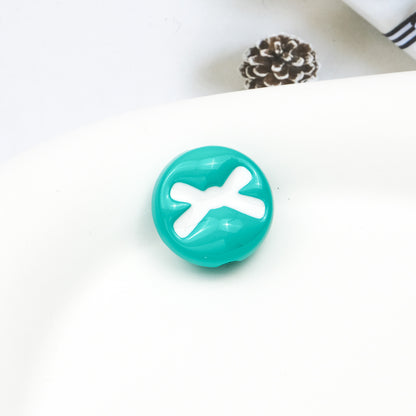 Baking Painted Acrylic Beads 18mm Enamel Candy Letter 50pcs 22